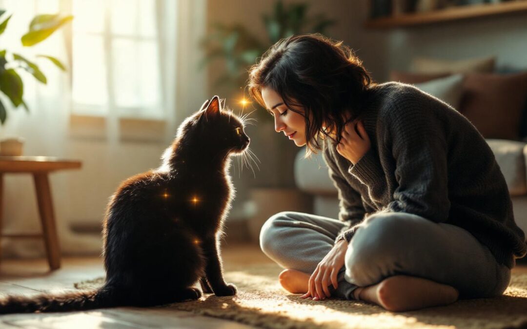 découvrez comment les chats transcendent le simple rôle de compagnons pour établir une connexion spirituelle profonde avec l'humain, enrichissant nos vies au-delà des apparences.